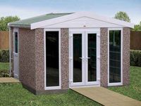Concrete Garden Building - Apex Spar White
